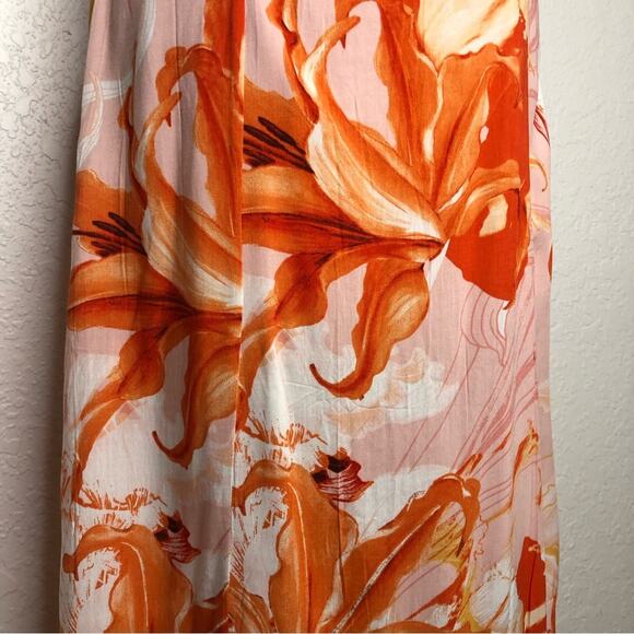 Able the Label Flower Bomb orange floral high low sundress size Medium NWT - Picture 9 of 12